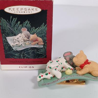 LOT 113: Hallmark Christmas Ornaments with a Collection of Miniature Ornaments & Gold-Tone Metal House Ornaments