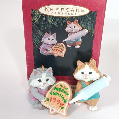 LOT 113: Hallmark Christmas Ornaments with a Collection of Miniature Ornaments & Gold-Tone Metal House Ornaments