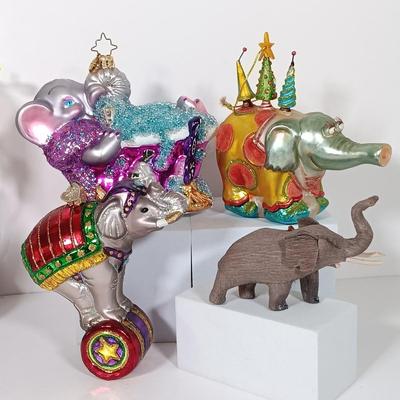 LOT 116: Elephant Themed Ornaments and Home Decor