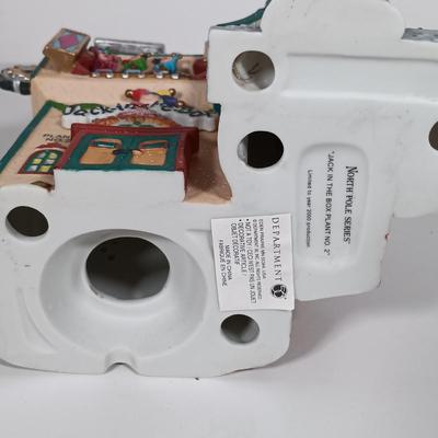 LOT 118: Dept 56 Greenhouse, Physician, Glacier Gazette, North Pole Dolls & Jack in the Box Plant No. 2