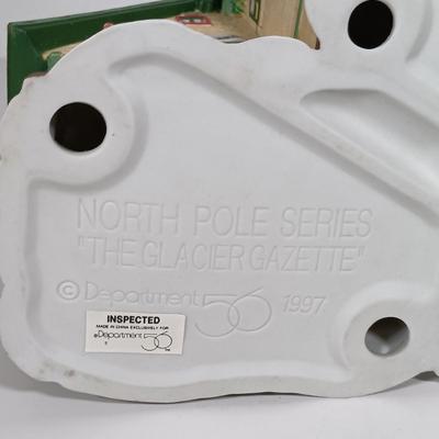 LOT 118: Dept 56 Greenhouse, Physician, Glacier Gazette, North Pole Dolls & Jack in the Box Plant No. 2