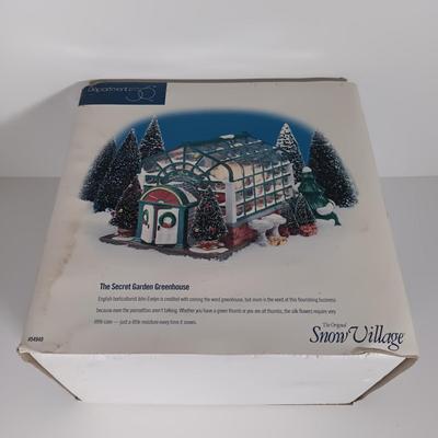 LOT 118: Dept 56 Greenhouse, Physician, Glacier Gazette, North Pole Dolls & Jack in the Box Plant No. 2