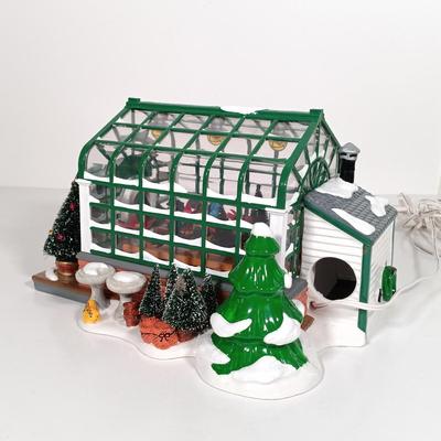 LOT 118: Dept 56 Greenhouse, Physician, Glacier Gazette, North Pole Dolls & Jack in the Box Plant No. 2
