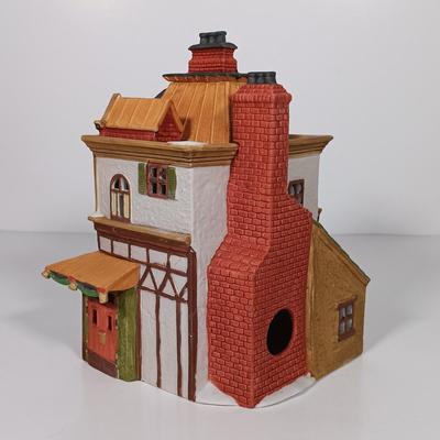 LOT 119: Dept 56 Theatre Royal, Coffee House, Wool Shop, By the Pond & Mutton and Ham