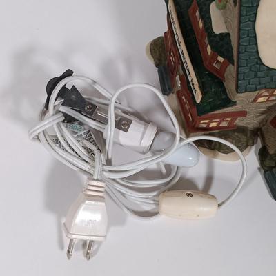 LOT 119: Dept 56 Theatre Royal, Coffee House, Wool Shop, By the Pond & Mutton and Ham