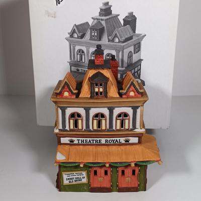 LOT 119: Dept 56 Theatre Royal, Coffee House, Wool Shop, By the Pond & Mutton and Ham