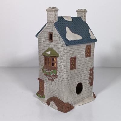 LOT 119: Dept 56 Theatre Royal, Coffee House, Wool Shop, By the Pond & Mutton and Ham