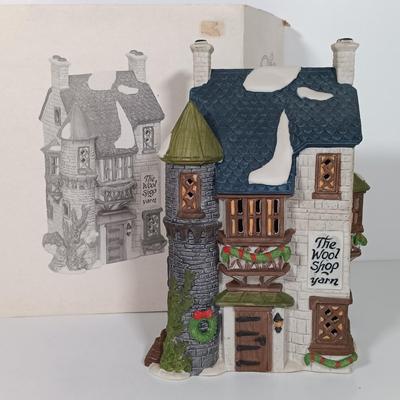 LOT 119: Dept 56 Theatre Royal, Coffee House, Wool Shop, By the Pond & Mutton and Ham