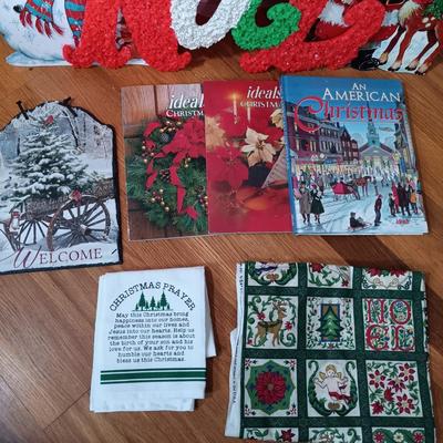 LOT 121: Christmas Collection - (3) Cases of Ornaments, Vintage Cardboard Santa's, Plastic Popcorn Noel Sign & More