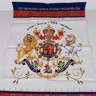 LOT 126: Princess Diana Marriage Plate, UK Themed Dish Towels, Trade Continental Hand Wrought Aluminum & More