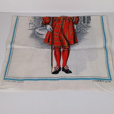 LOT 126: Princess Diana Marriage Plate, UK Themed Dish Towels, Trade Continental Hand Wrought Aluminum & More