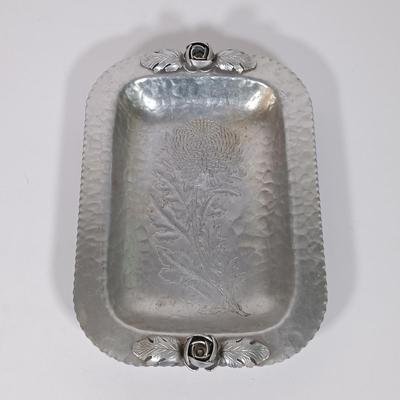 LOT 126: Princess Diana Marriage Plate, UK Themed Dish Towels, Trade Continental Hand Wrought Aluminum & More