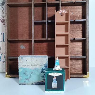 LOT 127: Hallmark Alice in Wonderland Miniatures, Owlcrate Exclusive Tote Bag, Wall Art & More