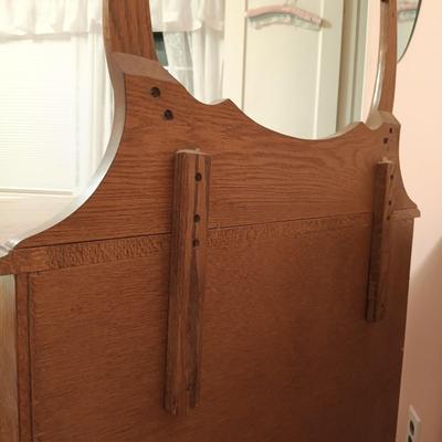 LOT 131: Vintage Oak Furniture Bedroom Set