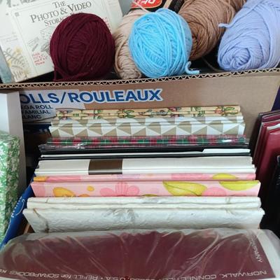 LOT 133: Large Collection of Crafting Supplies - Scrapbooking, Photo Albums, Embroidery & More