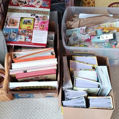LOT 133: Large Collection of Crafting Supplies - Scrapbooking, Photo Albums, Embroidery & More