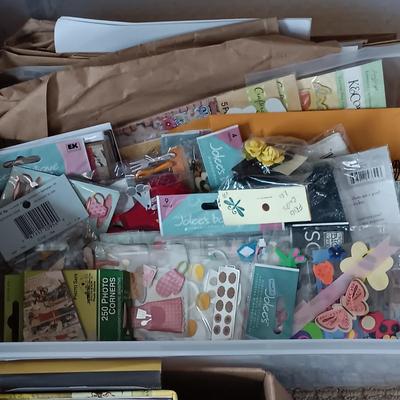 LOT 133: Large Collection of Crafting Supplies - Scrapbooking, Photo Albums, Embroidery & More