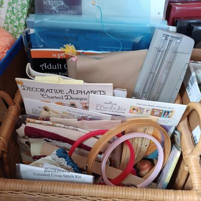 LOT 133: Large Collection of Crafting Supplies - Scrapbooking, Photo Albums, Embroidery & More