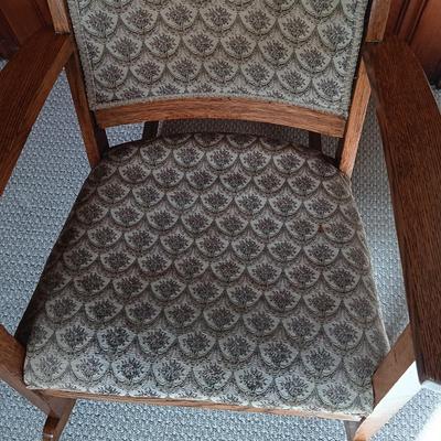 LOT 135: Mission-Style Oak Rocking Chair