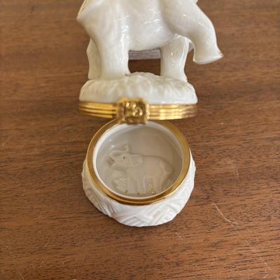 LOT 136: Vintage Cobalt Blue Vase, Lenox Elephant Trinket Boxes, Floral Wall Picture Frames