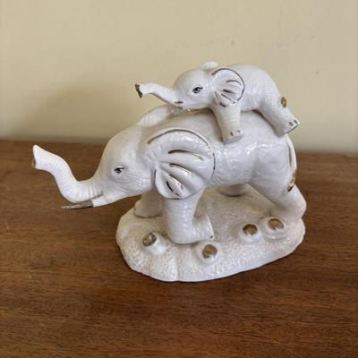 LOT 136: Vintage Cobalt Blue Vase, Lenox Elephant Trinket Boxes, Floral Wall Picture Frames