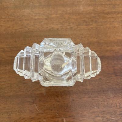 LOT 137: Crystal Perfume Bottles, Vintage Ladies Gloves Porcelain Hair Receiver, Vintage Style Magnifying Glass w/Stone Handle