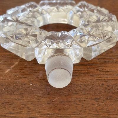 LOT 137: Crystal Perfume Bottles, Vintage Ladies Gloves Porcelain Hair Receiver, Vintage Style Magnifying Glass w/Stone Handle