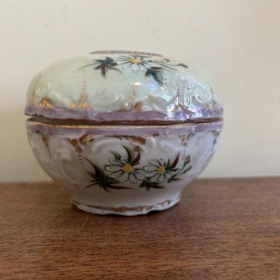 LOT 137: Crystal Perfume Bottles, Vintage Ladies Gloves Porcelain Hair Receiver, Vintage Style Magnifying Glass w/Stone Handle