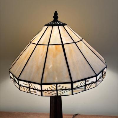 LOT 140: Tiffany Style Home Decor Lamp, Crochets Table Dollies & More