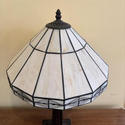 LOT 140: Tiffany Style Home Decor Lamp, Crochets Table Dollies & More