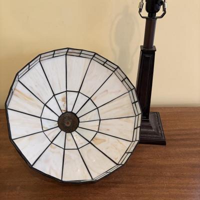 LOT 140: Tiffany Style Home Decor Lamp, Crochets Table Dollies & More