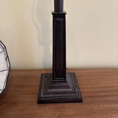 LOT 140: Tiffany Style Home Decor Lamp, Crochets Table Dollies & More