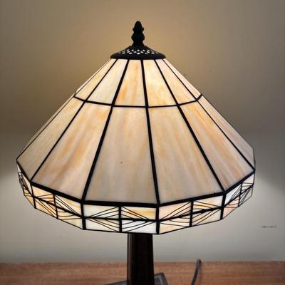 LOT 140: Tiffany Style Home Decor Lamp, Crochets Table Dollies & More