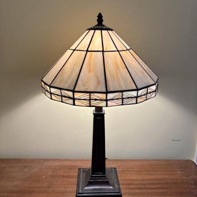 LOT 140: Tiffany Style Home Decor Lamp, Crochets Table Dollies & More