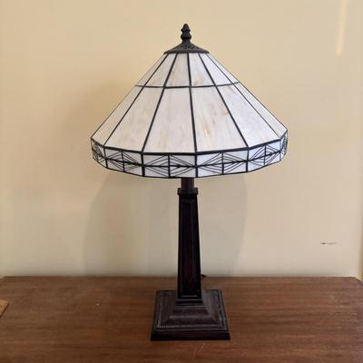 LOT 140: Tiffany Style Home Decor Lamp, Crochets Table Dollies & More