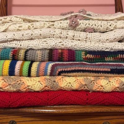 LOT 141: Collection of 6 Handmade Afghans