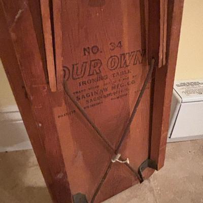 LOT 142: Vintage Wooden Childs Ironing Table, Reliable Toy Co, Telephone, Vintage Universal Electric Iron, Kindness & Purpose Print...