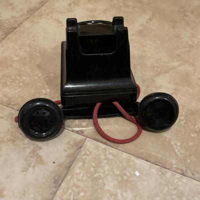 LOT 142: Vintage Wooden Childs Ironing Table, Reliable Toy Co, Telephone, Vintage Universal Electric Iron, Kindness & Purpose Print...