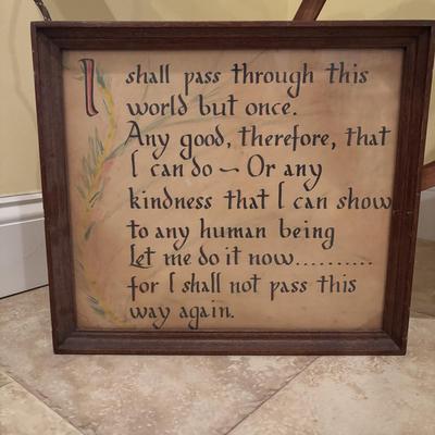 LOT 142: Vintage Wooden Childs Ironing Table, Reliable Toy Co, Telephone, Vintage Universal Electric Iron, Kindness & Purpose Print...