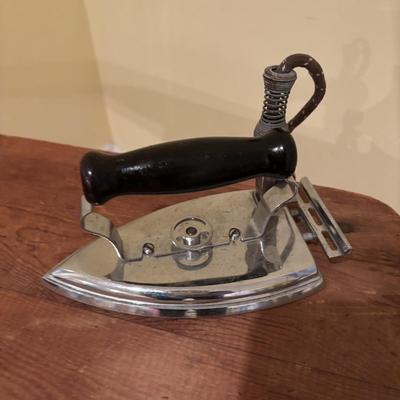 LOT 142: Vintage Wooden Childs Ironing Table, Reliable Toy Co, Telephone, Vintage Universal Electric Iron, Kindness & Purpose Print...