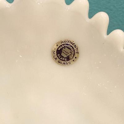 LOT 164: Westmoreland Milk Glass Vase with Small Hobnail Milk Glass Cream and Sugar Bowls