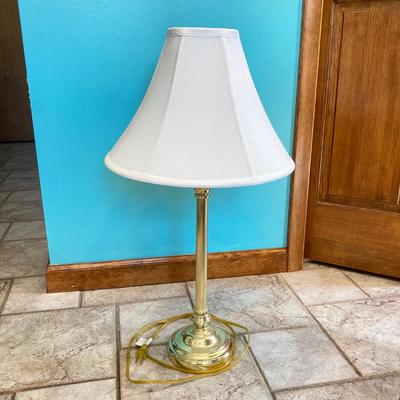 LOT 180: Pair of Brass Lamps - Floor and Table Styles