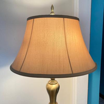 LOT 180: Pair of Brass Lamps - Floor and Table Styles