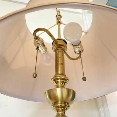 LOT 180: Pair of Brass Lamps - Floor and Table Styles