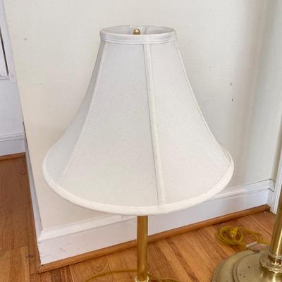 LOT 180: Pair of Brass Lamps - Floor and Table Styles