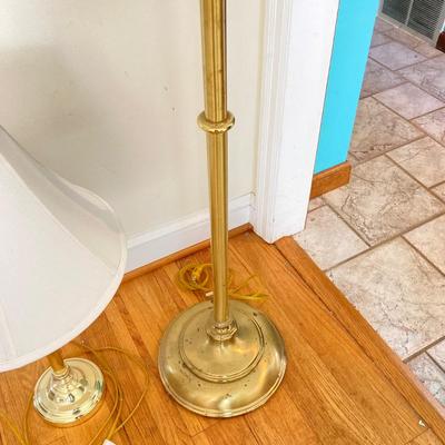 LOT 180: Pair of Brass Lamps - Floor and Table Styles