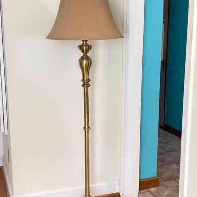 LOT 180: Pair of Brass Lamps - Floor and Table Styles