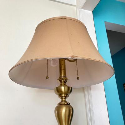 LOT 180: Pair of Brass Lamps - Floor and Table Styles