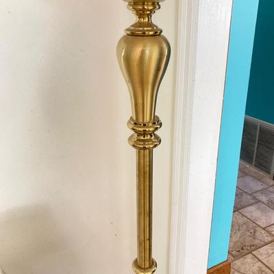 LOT 180: Pair of Brass Lamps - Floor and Table Styles