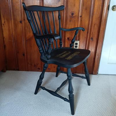 LOT 191: Antique Revolving Side Table with Spindle Back Chair